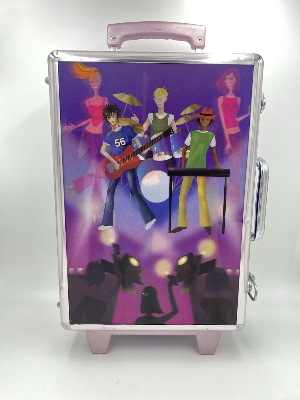 Vintage Y2K My Scene Dolls Barbie Hard Rolling Hologram Lenticular Case Suitcase